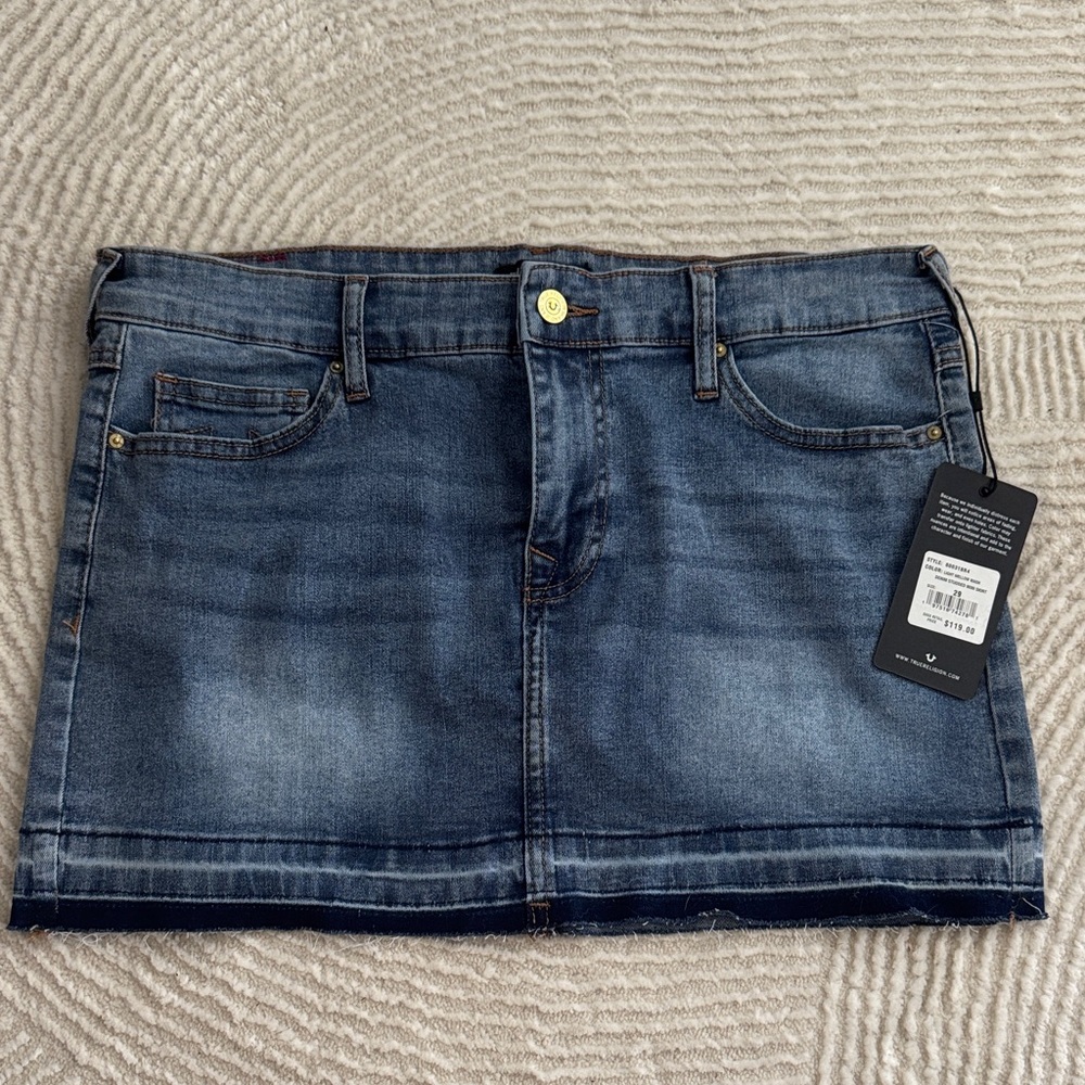 True Religion Blue Denim Mini Skirt